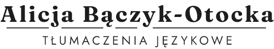 Alicja Bączyk-Otocka tłumaczenia językowe logo